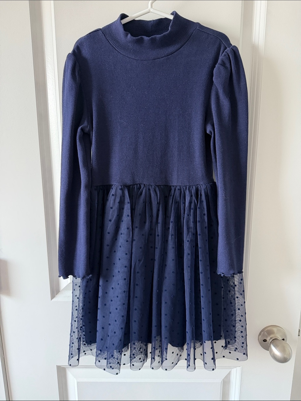GAP Navy Blue Long Sleeve Tulle Skirt Kids Dress